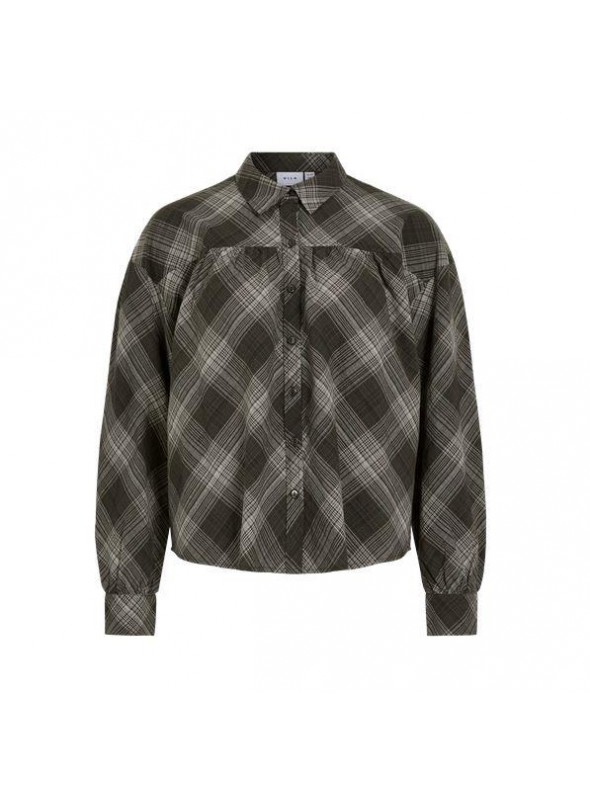 Blusa Vila, de cuadros en verde. 14117820 Vimilava