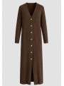 Maxi cardigan Vila, en marròn con botones, 14122950 Virolfie