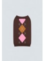 Jersey de mascota, en marron con rombos. Alfie