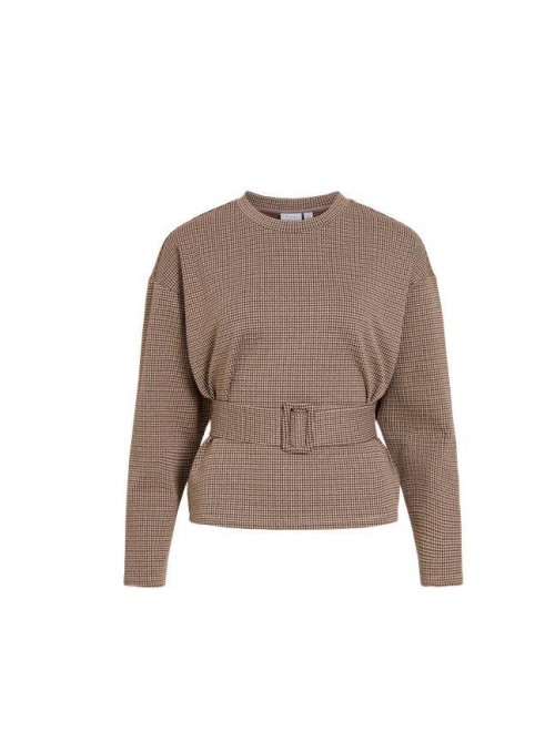 Top Vila, de cuadros en beige. 14119771 Vichekka