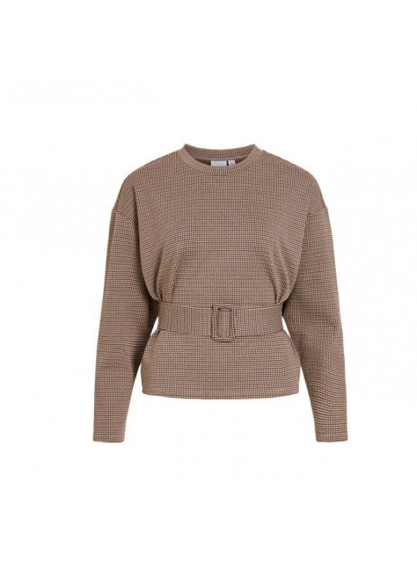 Top Vila, de cuadros en beige. 14119771 Vichekka