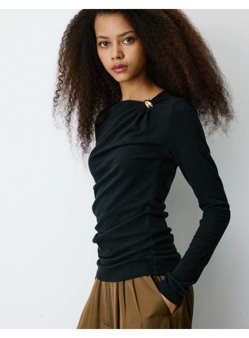 Top Grace &amp; Mila, con adorno dorado. Bijou