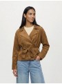 Cazadora Object, de antelina en beige. 23049598 Objsitta