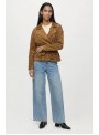 Cazadora Object, de antelina en beige. 23049598 Objsitta
