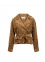 Cazadora Object, de antelina en beige. 23049598 Objsitta